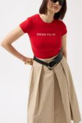 Delete My Ex Baskılı Likralı Crop T-Shirt resmi